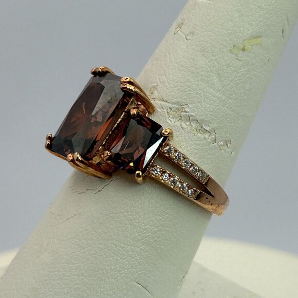 Blush And White Cubic Zirconia 18k Rose Gold Over Silver Ring 9.75ctw SIZE 8 - Picture 4 of 12